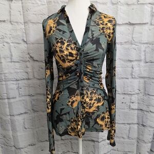 Free People Lucky Shirtee in Black Bloom Size XS